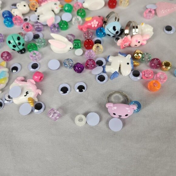 Lot of Craft Embellishments Plastic 3D Unicorn Bunny Whale Lady Bug Google Eyes - Picture 6 of 8